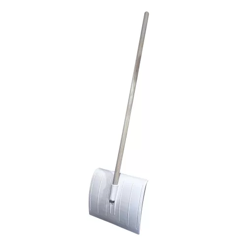 Hólapát műanyag, fehér, 38 cm széles, fa nyéllel