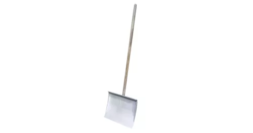 Hólapát műanyag, fehér, 38 cm széles, fa nyéllel