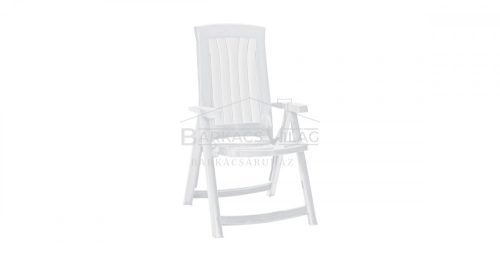 Kerti szék, 5 pozíciós, fehér