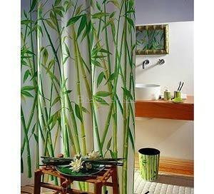 Zuhanyfüggöny 180x200cm zöld bambus