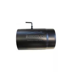 Füstcső 120 mm/25 cm fekete huzatszabályzóval