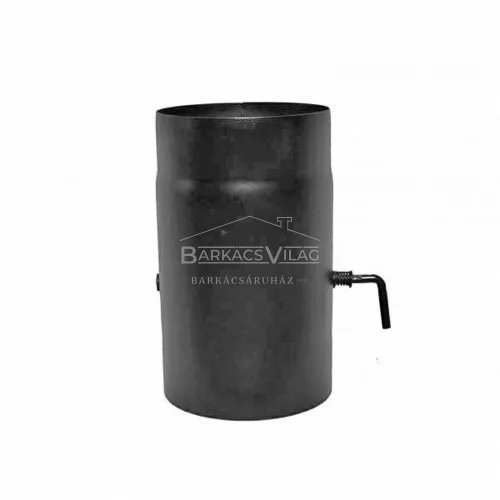 Füstcső 120 mm/25 cm fekete huzatszabályzóval