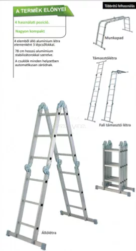 Létra csuklós 4x3 fokos