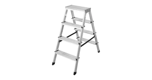 Létra, két oldalt járható, alu, 2 x 4 fokos