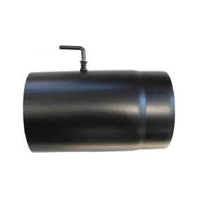 Füstcső 130 mm/25 cm fekete huzatszabályzóval