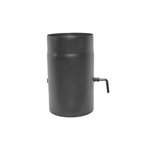 Füstcső 130 mm/25 cm fekete huzatszabályzóval