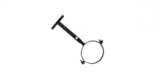 Füstcső bilincs 130 mm fekete talpas állítható