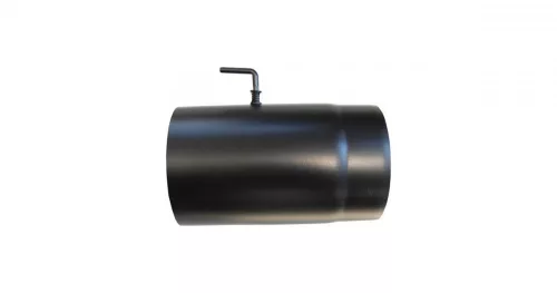 Füstcső 150 mm/25 cm fekete huzatszabályzóval
