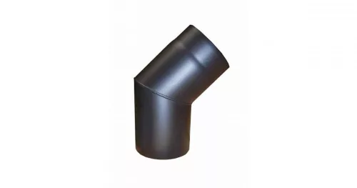 Füstcső könyök 130 mm/45 fokos vastagfalú fekete