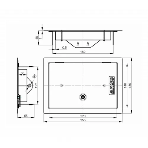 Kéményajtó 120x180 mm fehér sima