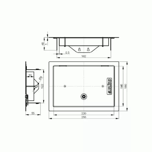 Kéményajtó 120x180 mm horganyzott sima