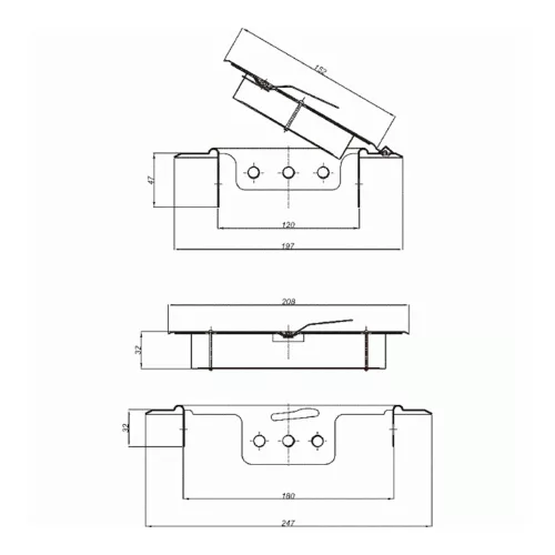 Kéményajtó 120x180 mm horganyzott merevített