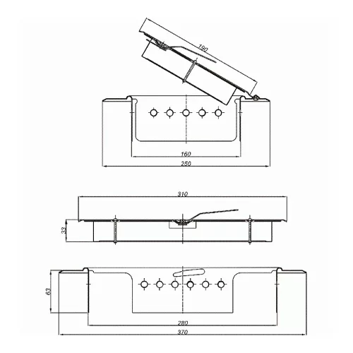 Kéményajtó 160x280 mm horganyzott merevített
