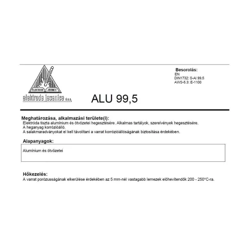 Lángpálca ALU 99.55 2.0 mm