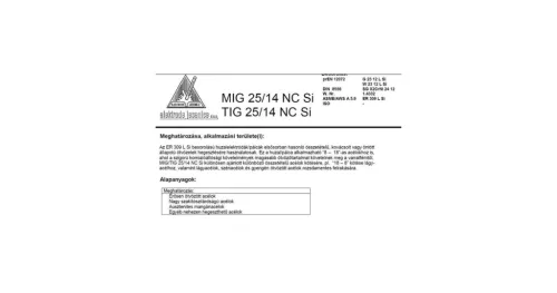 Lángpálca TIG 25/14 NC SI 2.0 mm