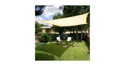 Árnyékoló poliészter bézs négyszög 3.6x3.6m 165g/m2 2012354 - Napvitorla