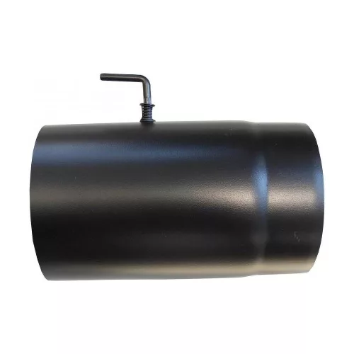 Vastag falú füstcső 160/250mm fekete huzatszabályzós