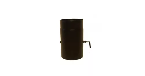 Vastag falú füstcső 160/250mm fekete huzatszabályzós