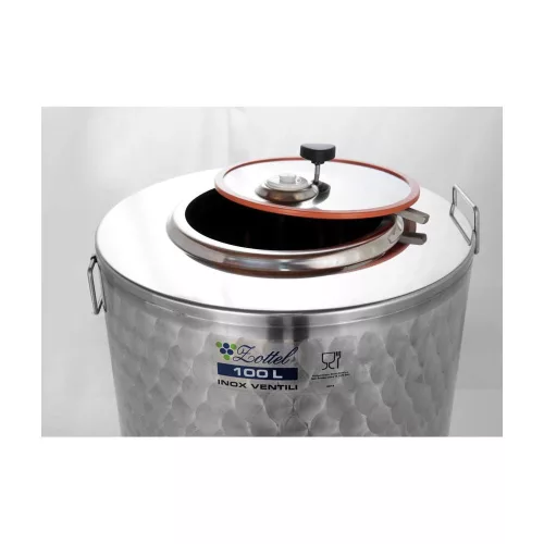 Olajtartály inox 50L kotyogóelőkészítéssel, lábbal Zottel