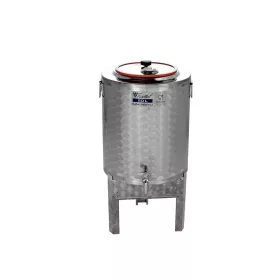   Olajtartály inox 100L kotyogóelőkészítéssel, lábbal Zottel