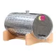 Pálinkatartály fekvő 45L inox, fa állványon Panka