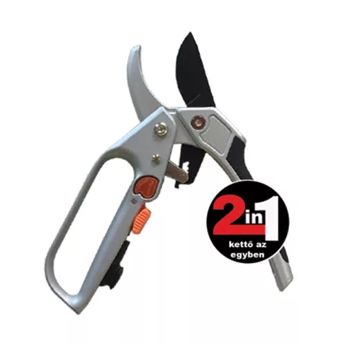 Metszőolló racsnis/áttételes fém nyéllel 2in1 20 cm