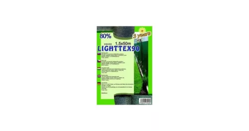 Árnyékoló háló Lighttex 1.5x50m zöld 80% 90g/m2 28506
