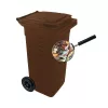 Komposzt BIO kuka 120 L BARNA kerekes