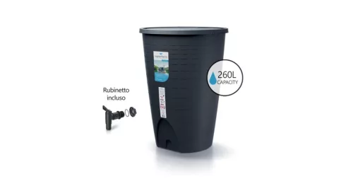 Esővízgyűjtő tartály csappal 260L PERUNO antracit