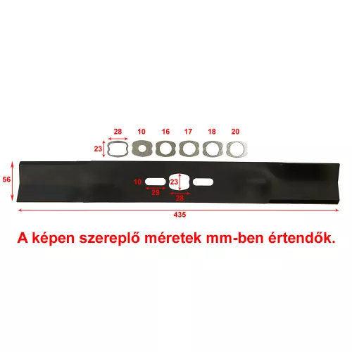 Fűnyíró kés 450mm univerzális