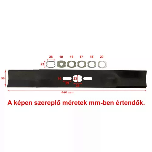 Fűnyíró kés 450mm univerzális