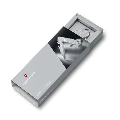 ZSEBKÉS, VICTORINOX SWISS ARMY HUNTER PRO, EGYKEZES NYITÁSSAL, ALOX, EZÜST