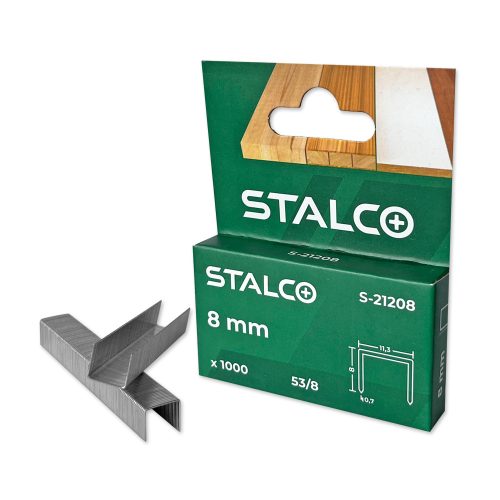 Tűzőgépkapocs 8mm, Stalco S-21208 53-as típus 11,3 x 0,7 mm