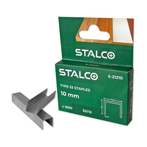 Tűzőgépkapocs 10mm, Stalco S-21210 53-as típus 11,3 x 0,7 mm