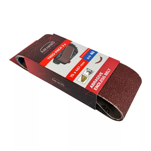 Csiszolószalag 75 x 457 mm K40 TRIO-PACK ABRABORO