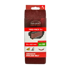 Csiszolószalag 75 x 457 mm K60 TRIO-PACK ABRABORO
