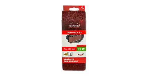 Csiszolószalag 75 x 457 mm K60 TRIO-PACK ABRABORO