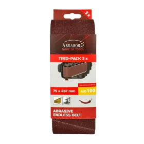 Csiszolószalag 75 x 457 mm K100 TRIO-PACK ABRABORO