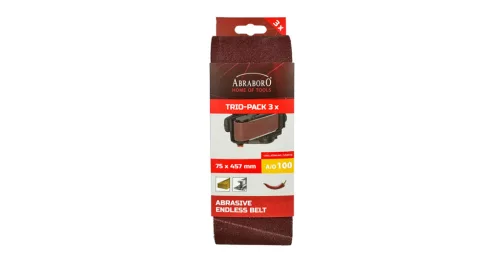 Csiszolószalag 75 x 457 mm K100 TRIO-PACK ABRABORO