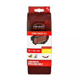 Csiszolószalag 75 x 457 mm K120 TRIO-PACK ABRABORO