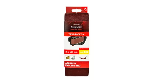 Csiszolószalag 75 x 457 mm K120 TRIO-PACK ABRABORO