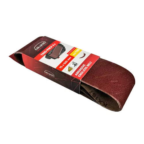 Csiszolószalag 75 x 533 mm K100 TRIO-PACK ABRABORO