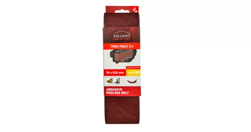 Csiszolószalag 75 x 533 mm K100 TRIO-PACK ABRABORO