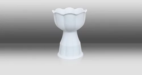 Virágtartó tulipános közepes fehér