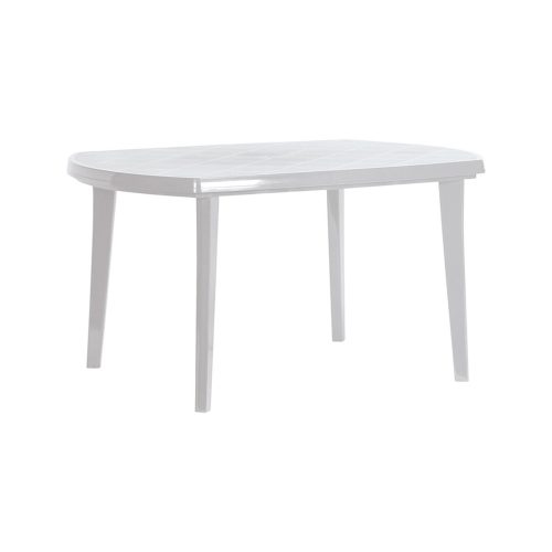 Kerti asztal ovális fehér műanyag
