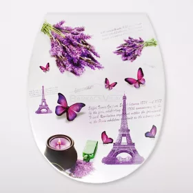 WC tető dekor-levendula,Eiffel,lila