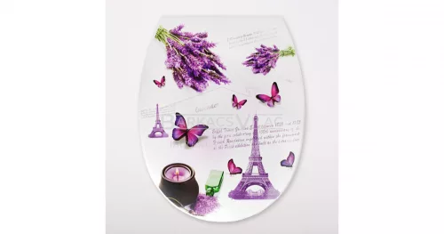 WC tető dekor-levendula,Eiffel,lila