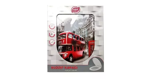 WC tető dekor-London,piros
