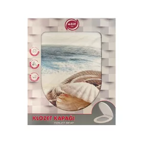 WC ülőke dekor, tenger-kagyló mintával