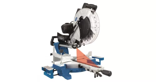 Gérvágó fűrész két oldalra dönthető, húzófunkcióval és lézerrel Scheppach HM 140 L